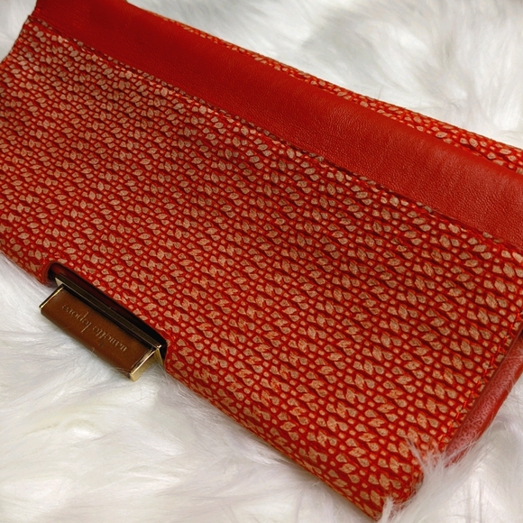 NWOT Nanette Lepore Woven-Textured Leather Clutch - Picture 5 of 6